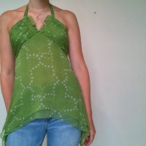 BCBG Green Halter Top